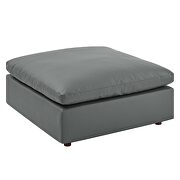 Down filled overstuffed vegan leather ottoman in gray by Modway additional picture 4
