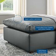 Down filled overstuffed vegan leather ottoman in gray by Modway additional picture 6