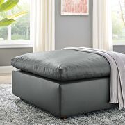 Down filled overstuffed vegan leather ottoman in gray by Modway additional picture 7