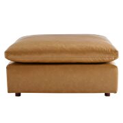 Down filled overstuffed vegan leather ottoman in tan by Modway additional picture 3