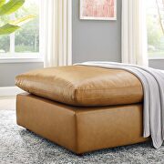 Down filled overstuffed vegan leather ottoman in tan by Modway additional picture 7