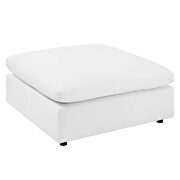 Down filled overstuffed vegan leather ottoman in white by Modway additional picture 4