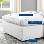 Down filled overstuffed vegan leather ottoman in white by Modway additional picture 6