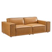 Modular vegan leather loveseat in tan by Modway additional picture 2