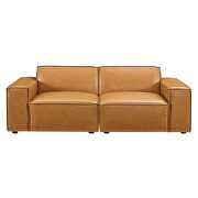 Modular vegan leather loveseat in tan by Modway additional picture 3