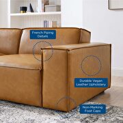 Modular vegan leather loveseat in tan by Modway additional picture 10