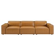 Modular vegan leather 3-piece sofa in tan by Modway additional picture 3