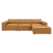 4-piece vegan leather sectional sofa in tan by Modway additional picture 3