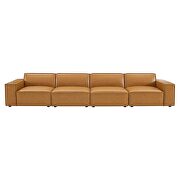 Modular 4-piece vegan leather sectional sofa in tan by Modway additional picture 3