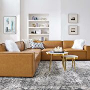 Modular 5-piece vegan leather sectional sofa in tan by Modway additional picture 14