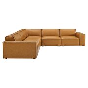 Modular 5-piece vegan leather sectional sofa in tan by Modway additional picture 3