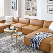 6-piece vegan leather sectional sofa in tan by Modway additional picture 15