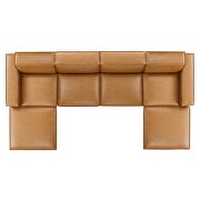 6-piece vegan leather sectional sofa in tan by Modway additional picture 3