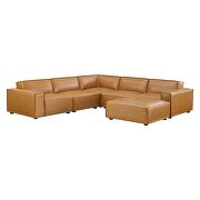 Modular 6-piece vegan leather sectional sofa in tan by Modway additional picture 2