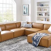 Modular 6-piece vegan leather sectional sofa in tan by Modway additional picture 16