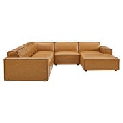 Modular 6-piece vegan leather sectional sofa in tan by Modway additional picture 3