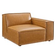 Tan finish modular 6-piece vegan leather sectional sofa by Modway additional picture 4