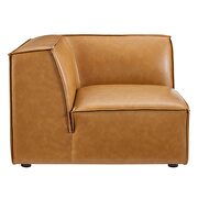 Tan finish modular 6-piece vegan leather sectional sofa by Modway additional picture 8