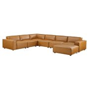 Modular 7-piece vegan leather sectional sofa in tan by Modway additional picture 2