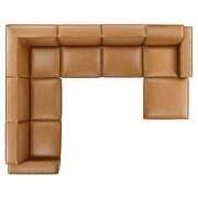 Modular 7-piece vegan leather sectional sofa in tan by Modway additional picture 3