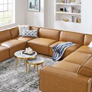 Tan finish modular 8-piece vegan leather sectional sofa by Modway additional picture 14