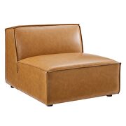 Tan finish modular 8-piece vegan leather sectional sofa by Modway additional picture 4