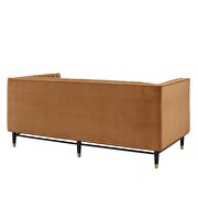 Channel tufted performance velvet loveseat in cognac finish by Modway additional picture 4