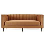 Channel tufted performance velvet loveseat in cognac finish by Modway additional picture 5