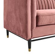 Channel tufted performance velvet loveseat in dusty rose finish by Modway additional picture 6