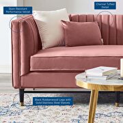 Channel tufted performance velvet loveseat in dusty rose finish by Modway additional picture 7
