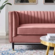Channel tufted performance velvet loveseat in dusty rose finish by Modway additional picture 8
