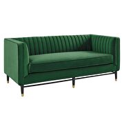 Channel tufted performance velvet loveseat in emerald finish by Modway additional picture 2