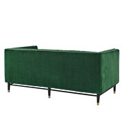 Channel tufted performance velvet loveseat in emerald finish by Modway additional picture 4