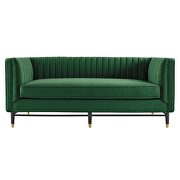 Channel tufted performance velvet loveseat in emerald finish by Modway additional picture 5