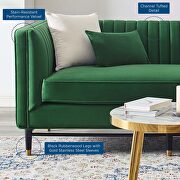 Channel tufted performance velvet loveseat in emerald finish by Modway additional picture 7