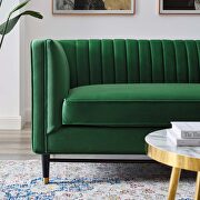 Channel tufted performance velvet loveseat in emerald finish by Modway additional picture 8