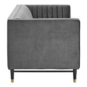 Channel tufted performance velvet loveseat in gray finish by Modway additional picture 3