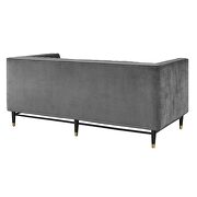 Channel tufted performance velvet loveseat in gray finish by Modway additional picture 4
