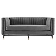 Channel tufted performance velvet loveseat in gray finish by Modway additional picture 5
