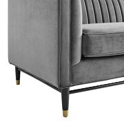 Channel tufted performance velvet loveseat in gray finish by Modway additional picture 6