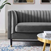 Channel tufted performance velvet loveseat in gray finish by Modway additional picture 8