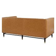 Channel tufted vegan leather loveseat in tan finish by Modway additional picture 4