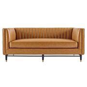 Channel tufted vegan leather loveseat in tan finish by Modway additional picture 5