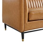 Channel tufted vegan leather loveseat in tan finish by Modway additional picture 6