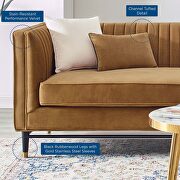Channel tufted performance velvet sofa in cognac by Modway additional picture 3