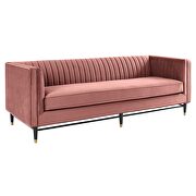 Channel tufted performance velvet sofa in dusty rose by Modway additional picture 8
