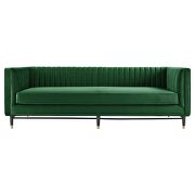 Channel tufted performance velvet sofa in emerald additional photo 5 of 7