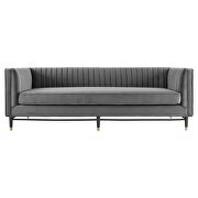 Channel tufted performance velvet sofa in gray by Modway additional picture 5