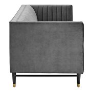 Channel tufted performance velvet sofa in gray by Modway additional picture 7