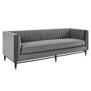 Channel tufted performance velvet sofa in gray by Modway additional picture 8